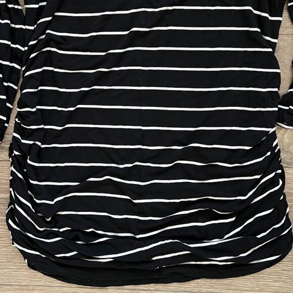 Jessica Simpson Maternity Black White 3/4 Sleeve Shirt Blouse Top Size Large - Picture 9 of 12